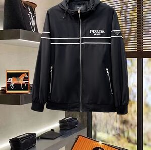 Prada men's hooded windbreaker jacket